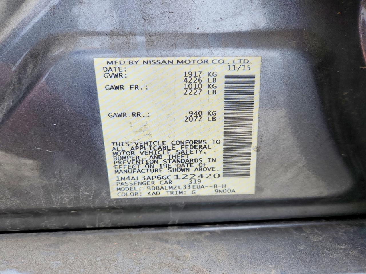 Nissan Altima 2.5 Sv