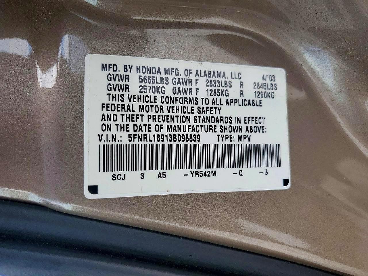 Honda Odyssey Exl