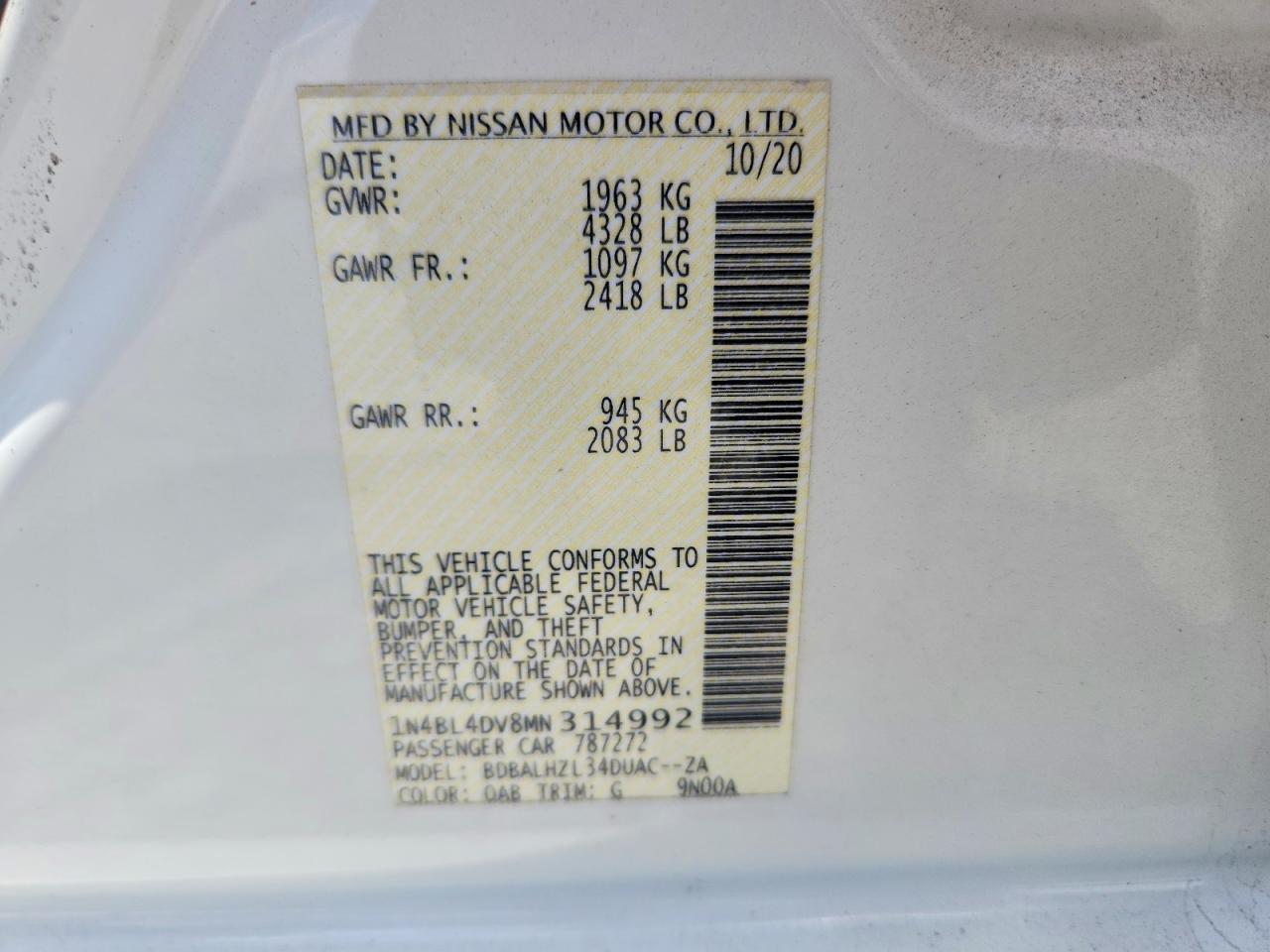 Nissan Altima Sv
