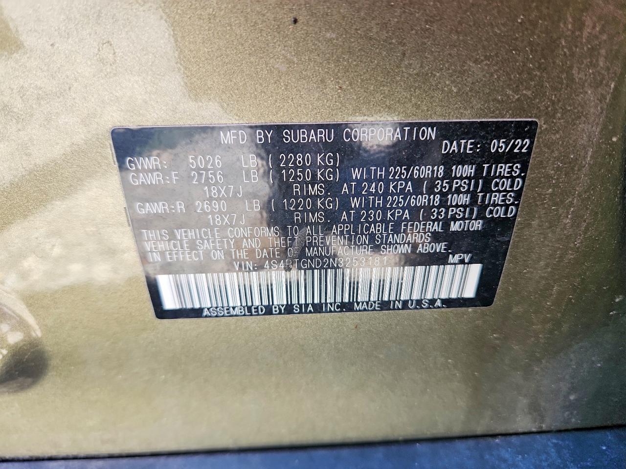 Subaru Outback Limited Xt