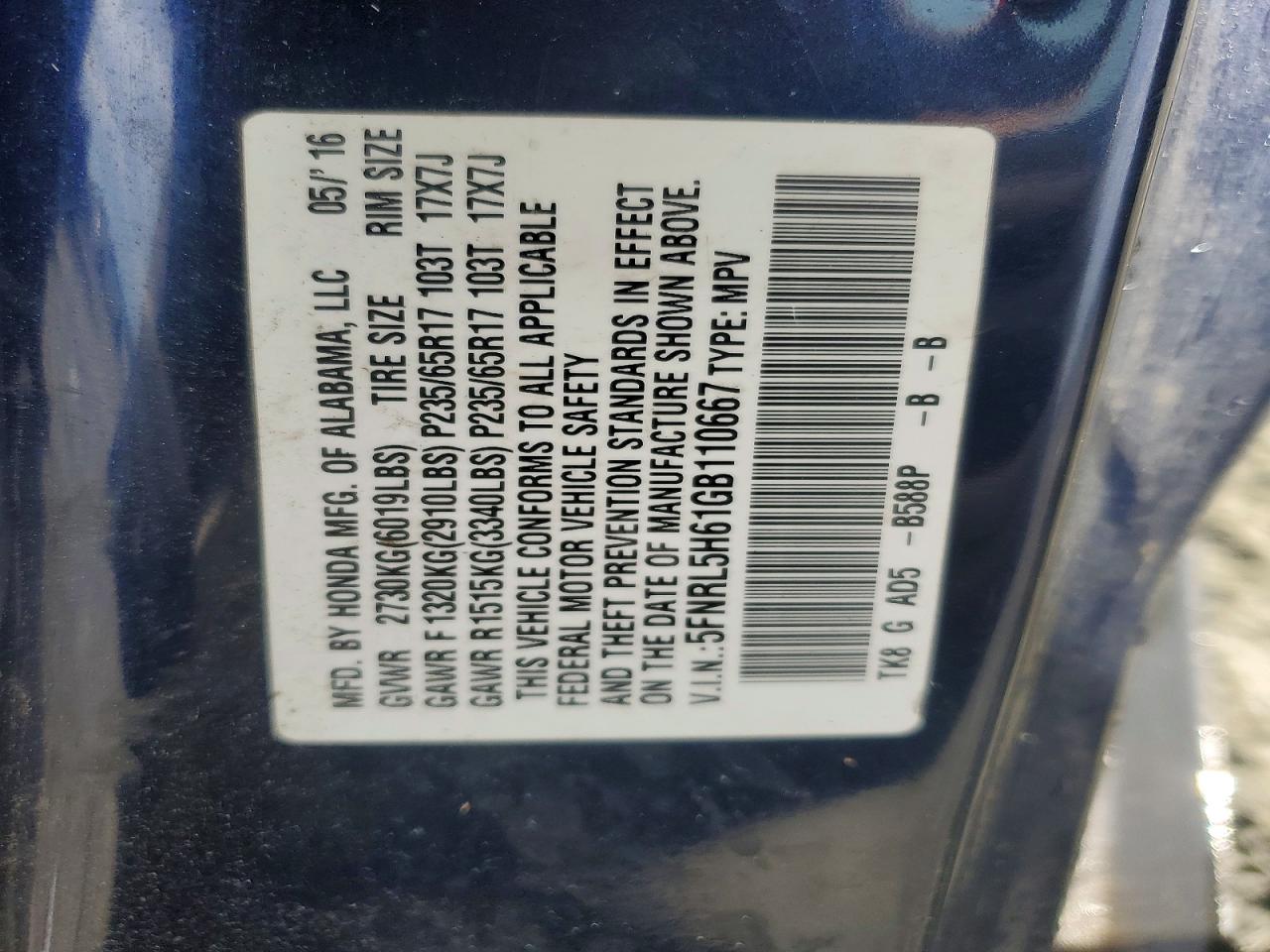 Honda Odyssey Exl