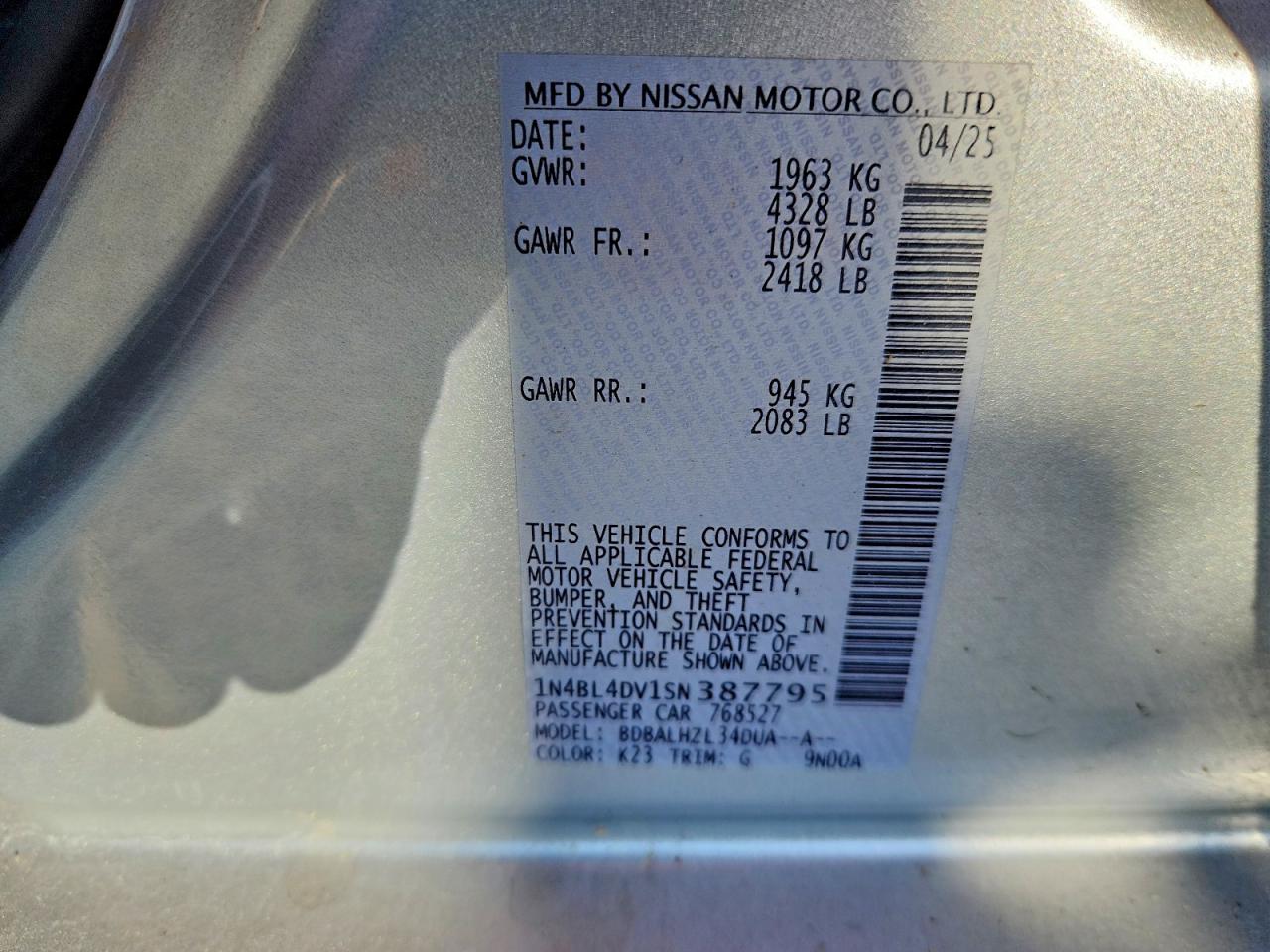 Nissan Altima Sv