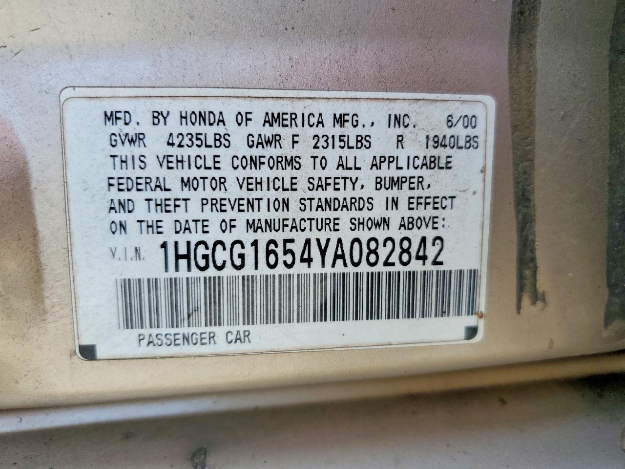 Honda Accord Ex