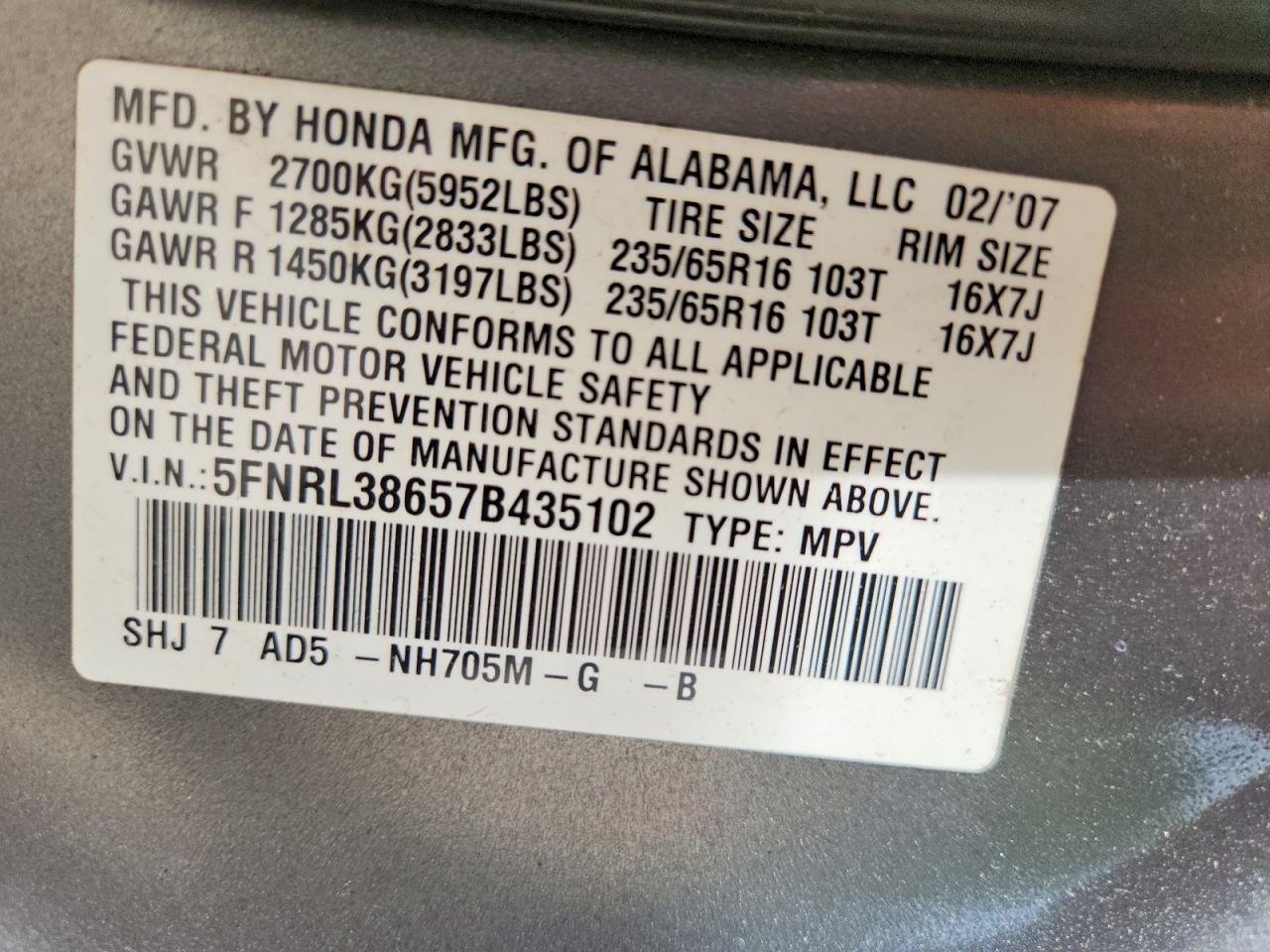 Honda Odyssey Exl