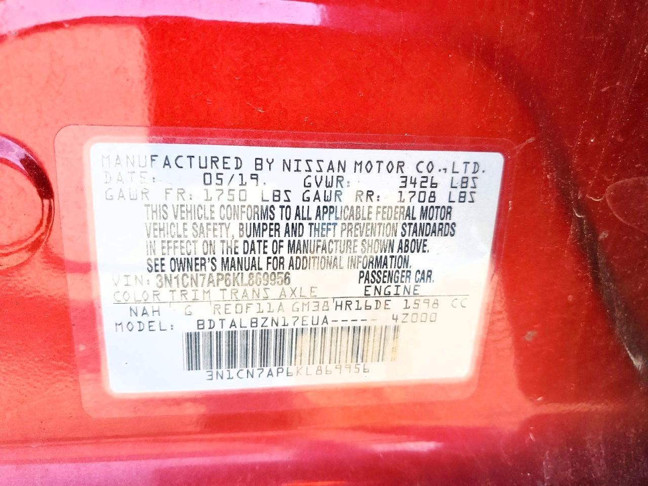 Nissan Versa Sv