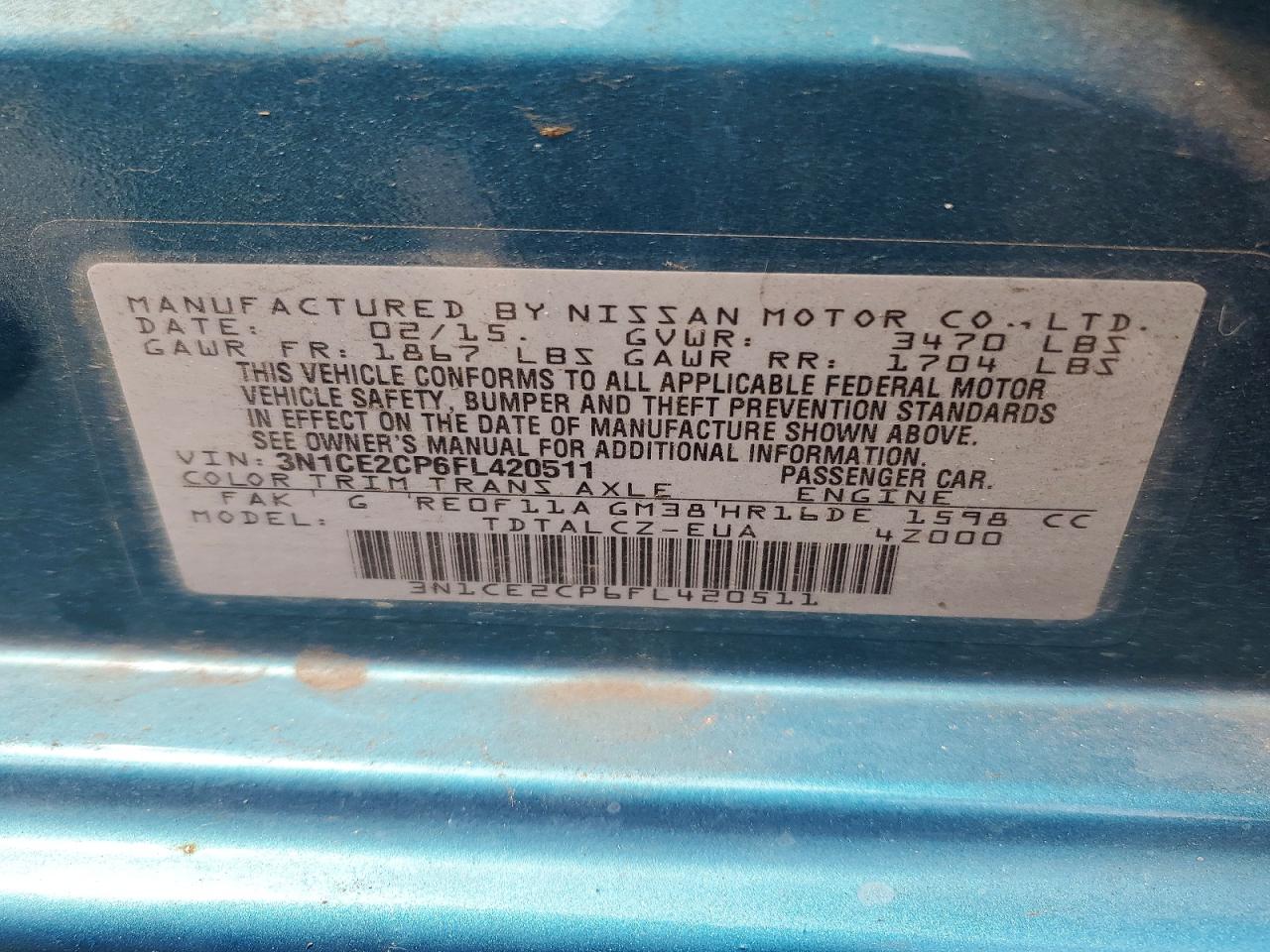 Nissan Versa S Plus