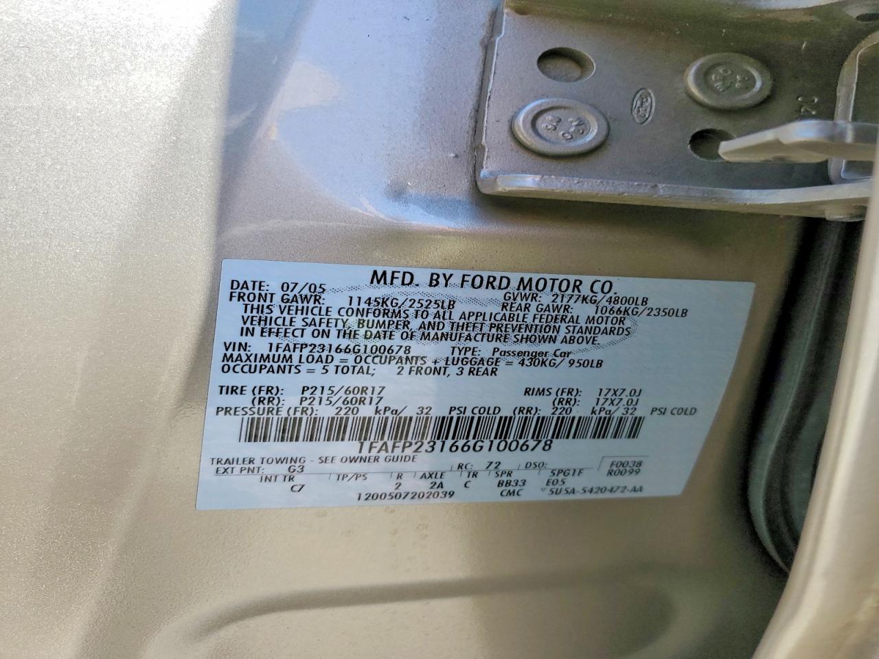 Ford Five Hundr Se