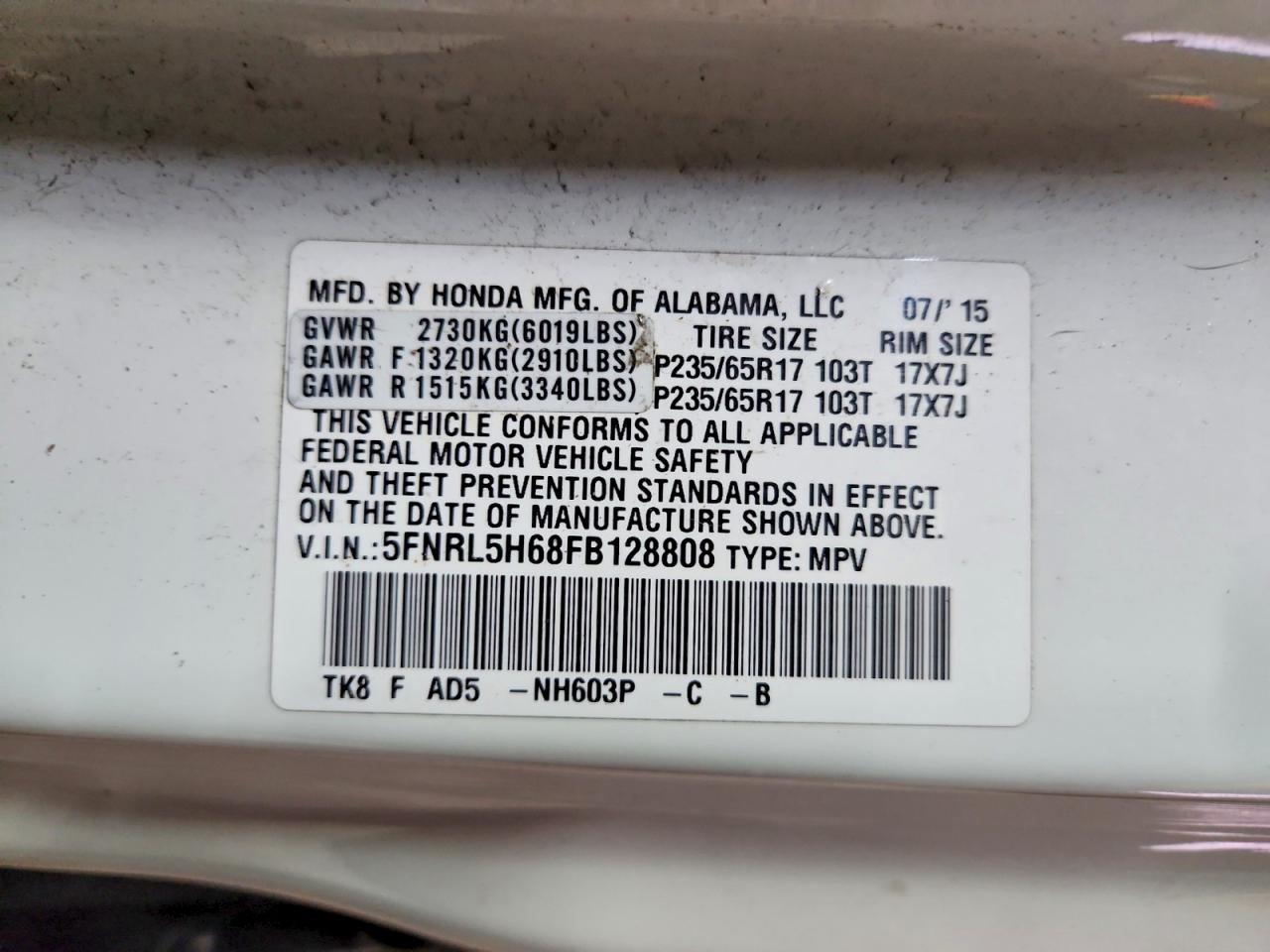 Honda Odyssey Exl