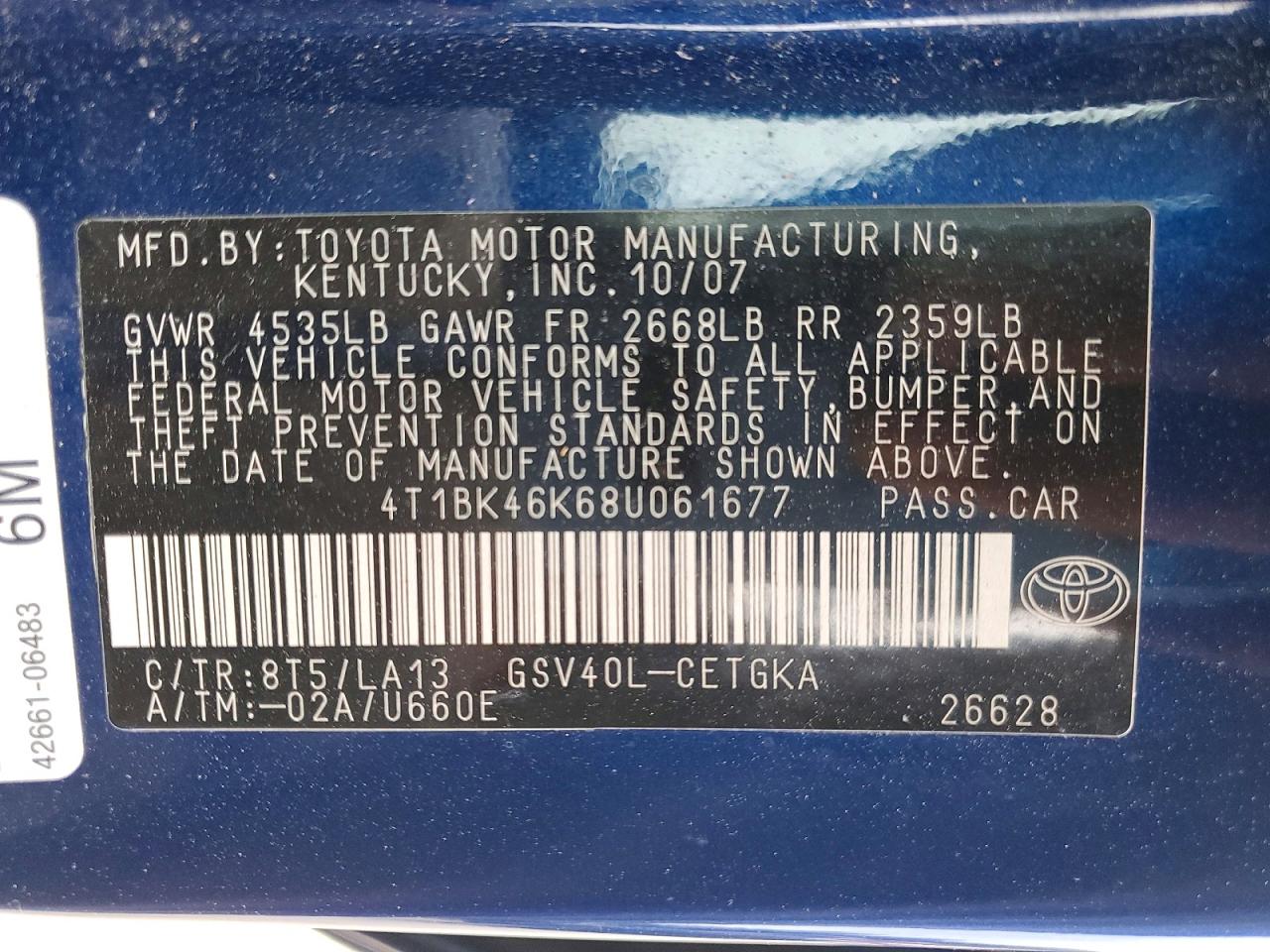 Toyota Camry Xle V6