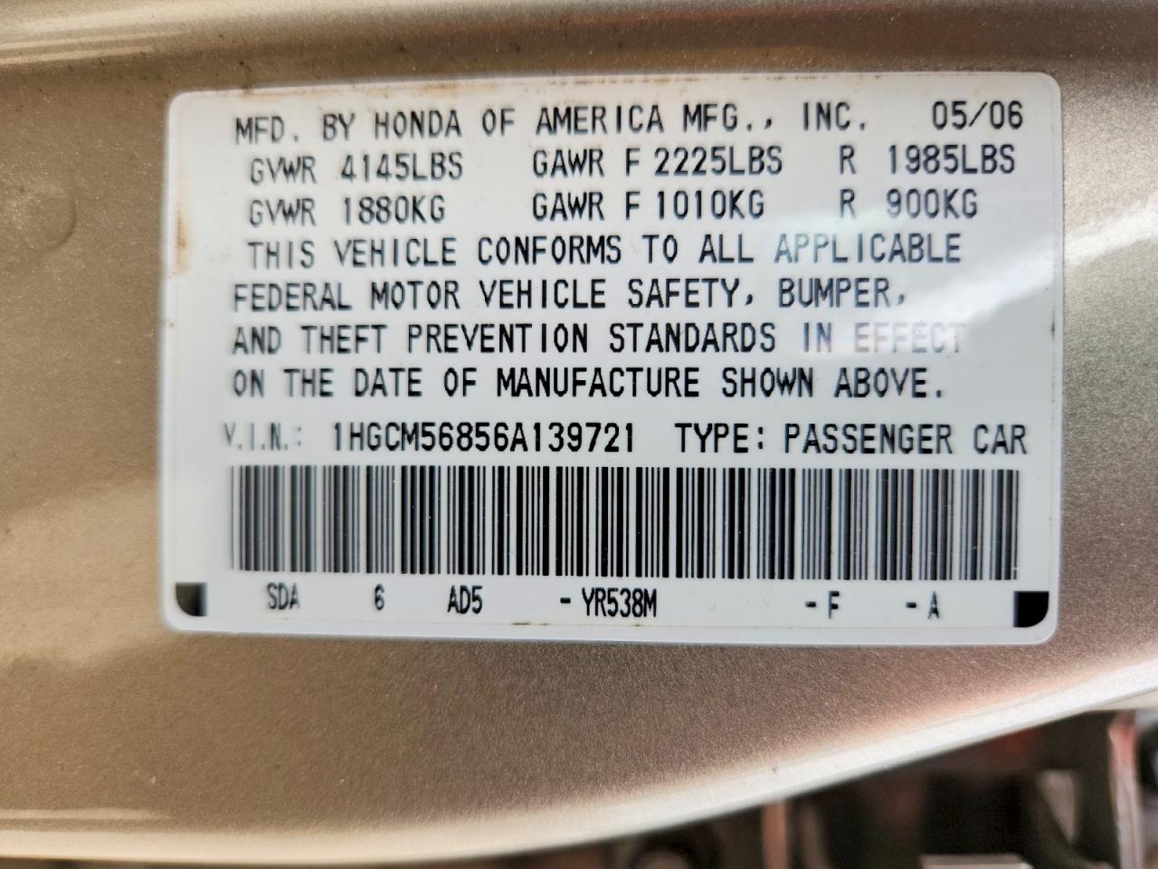 Honda Accord Ex