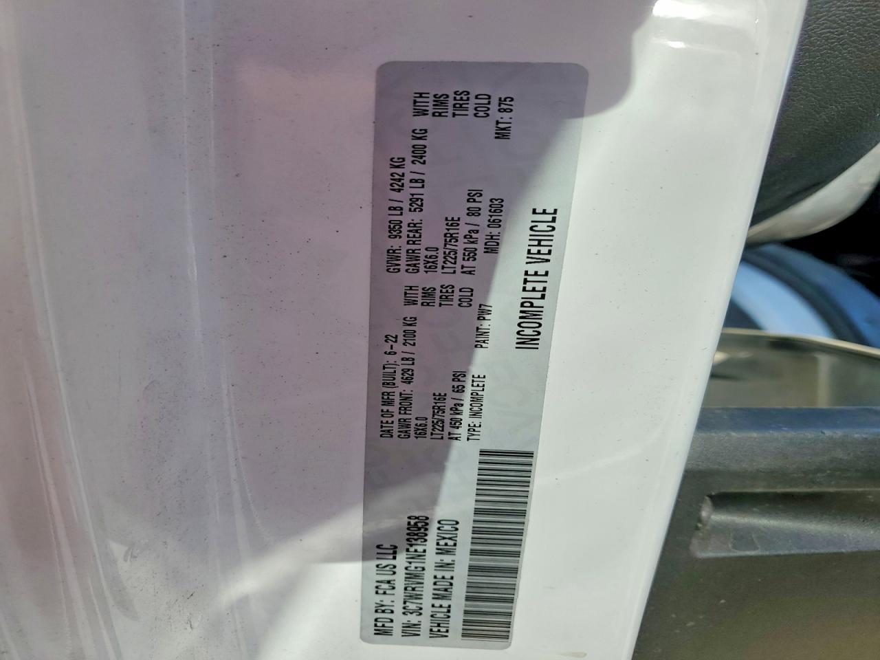 Ram Promaster 3500 Standard