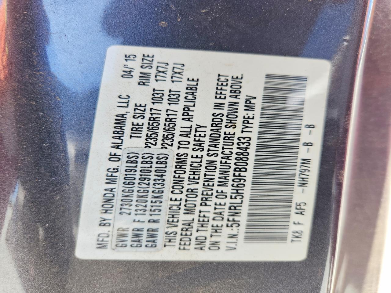 Honda Odyssey Exl