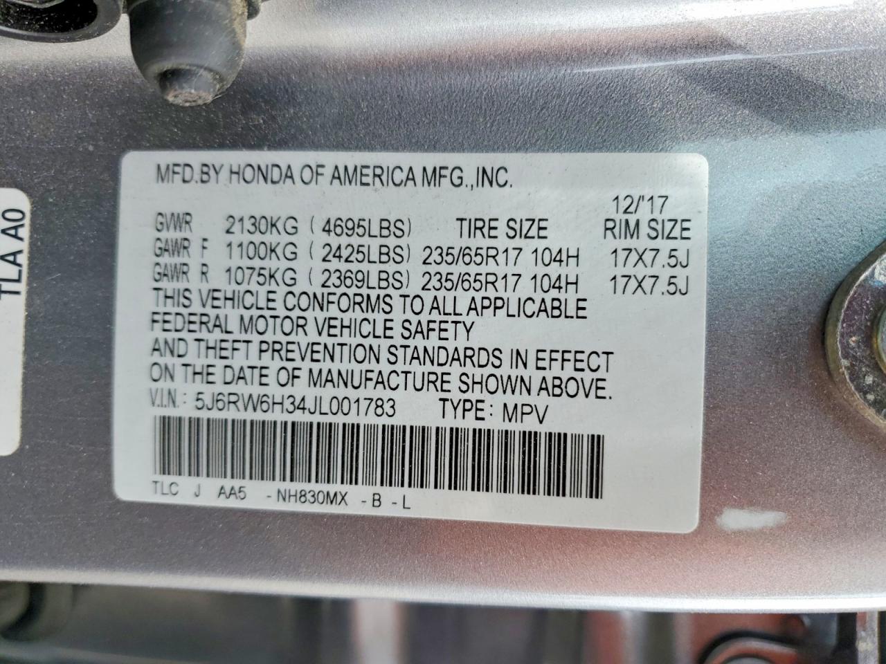 Honda Crv Lx