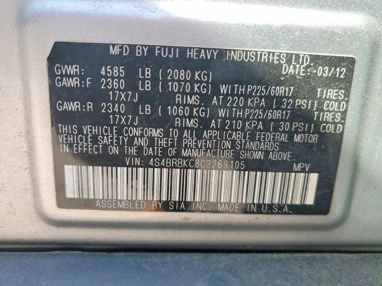 Subaru Outback 2.5i Limited