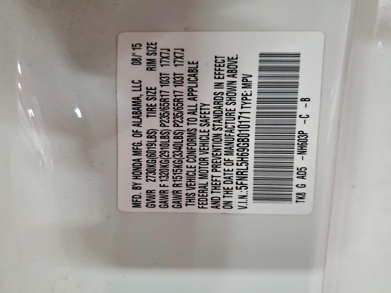 Honda Odyssey Exl
