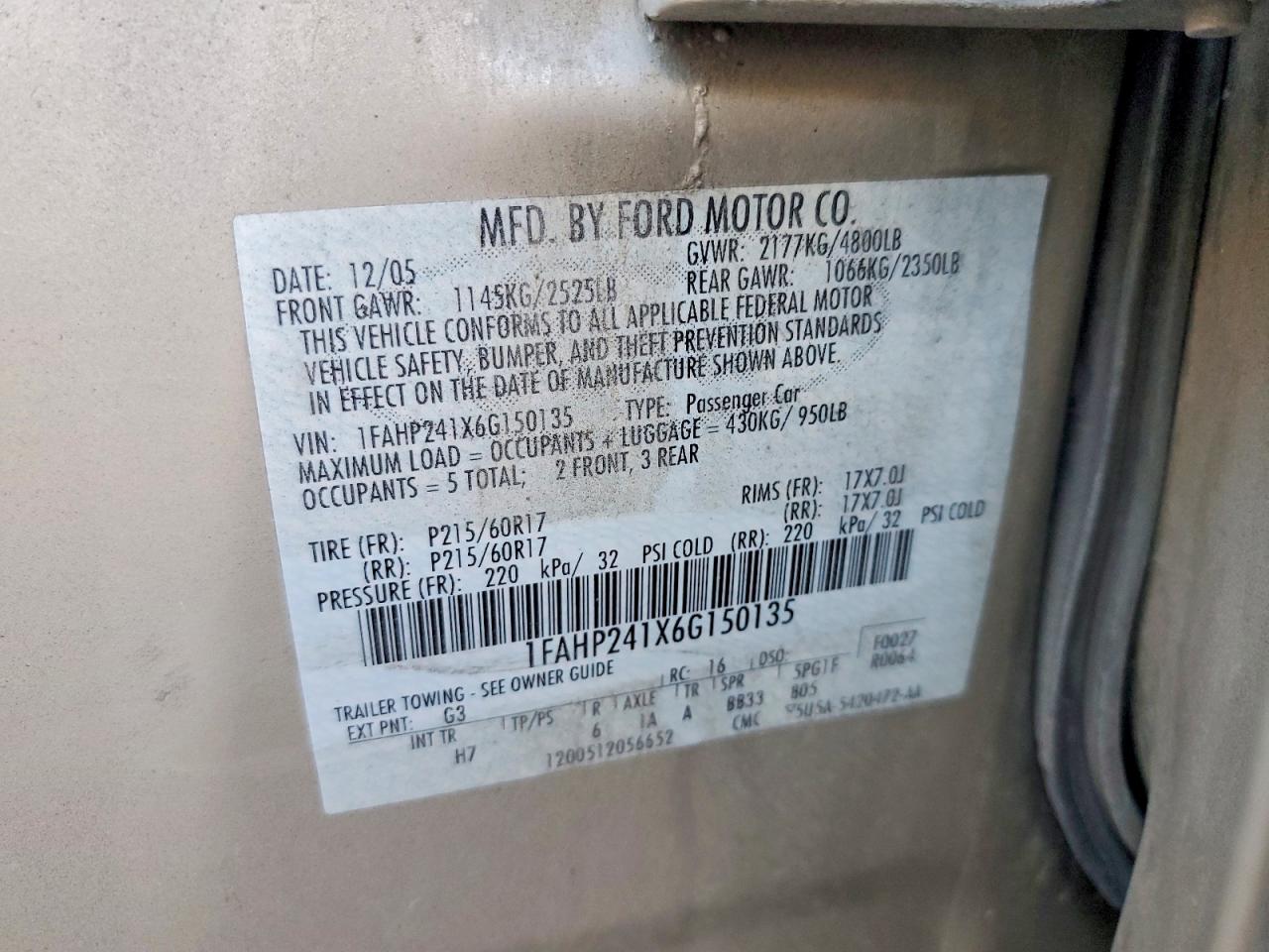 Ford Five Hundr Sel