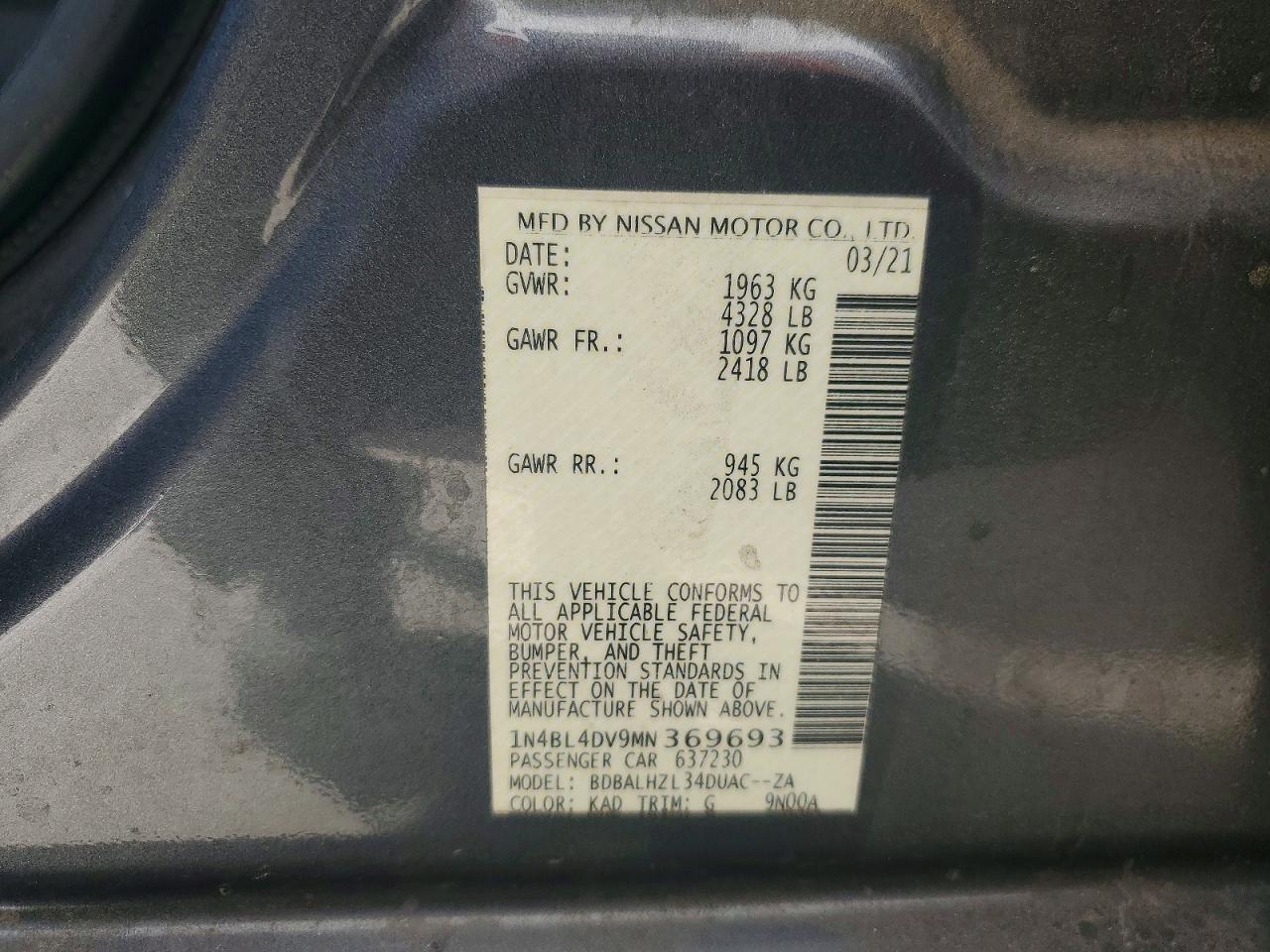 Nissan Altima Sv
