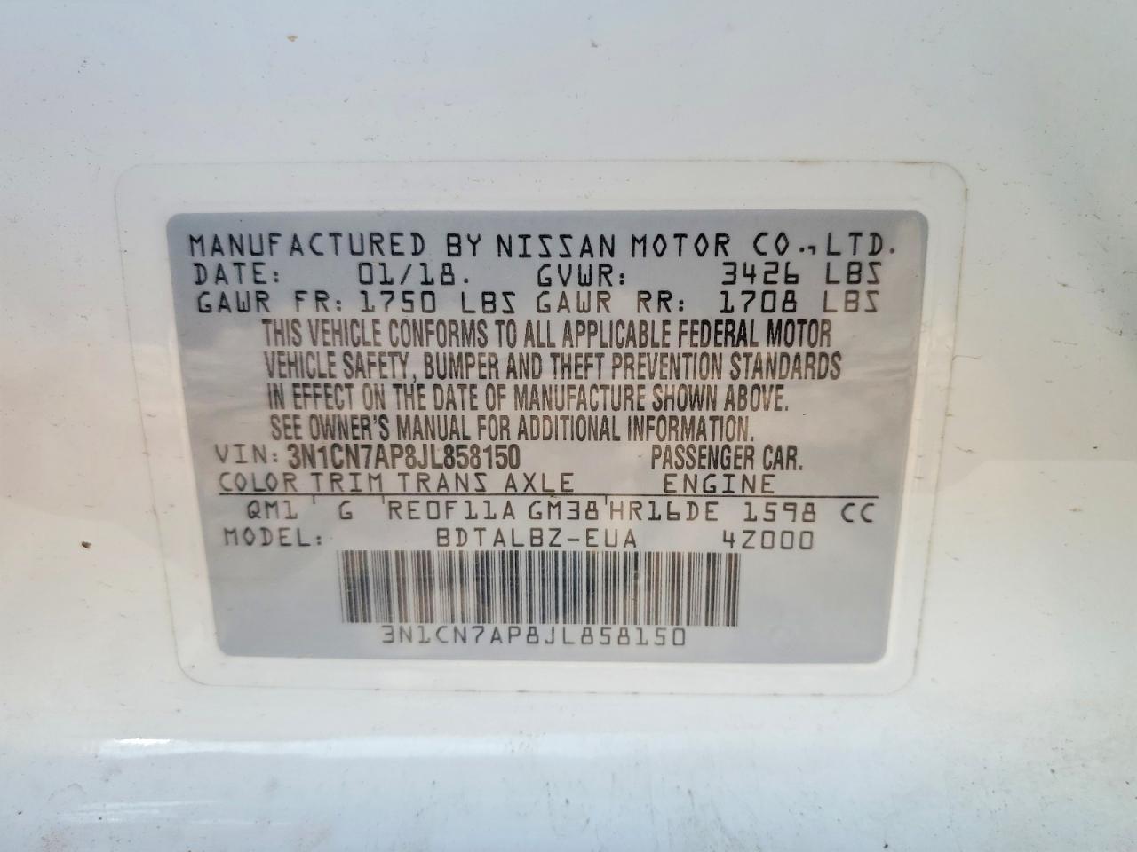 Nissan Versa Sv