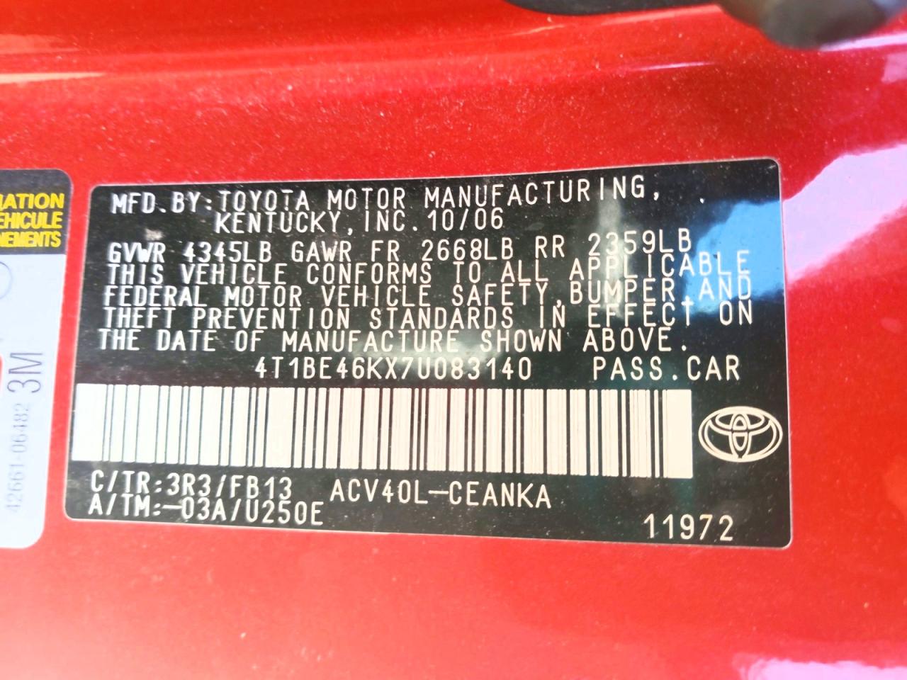 Toyota Camry Le
