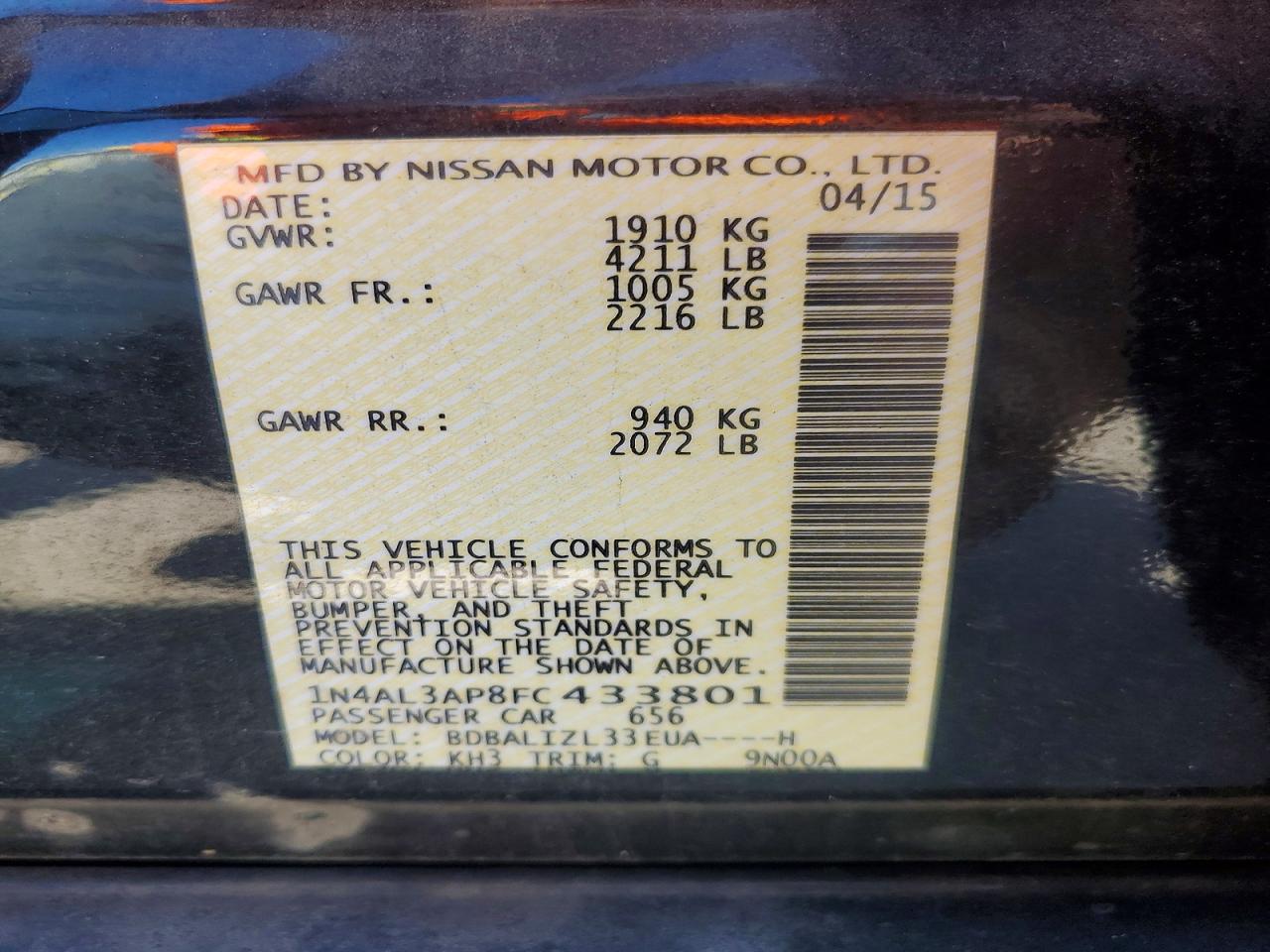 Nissan Altima 2.5 Sv