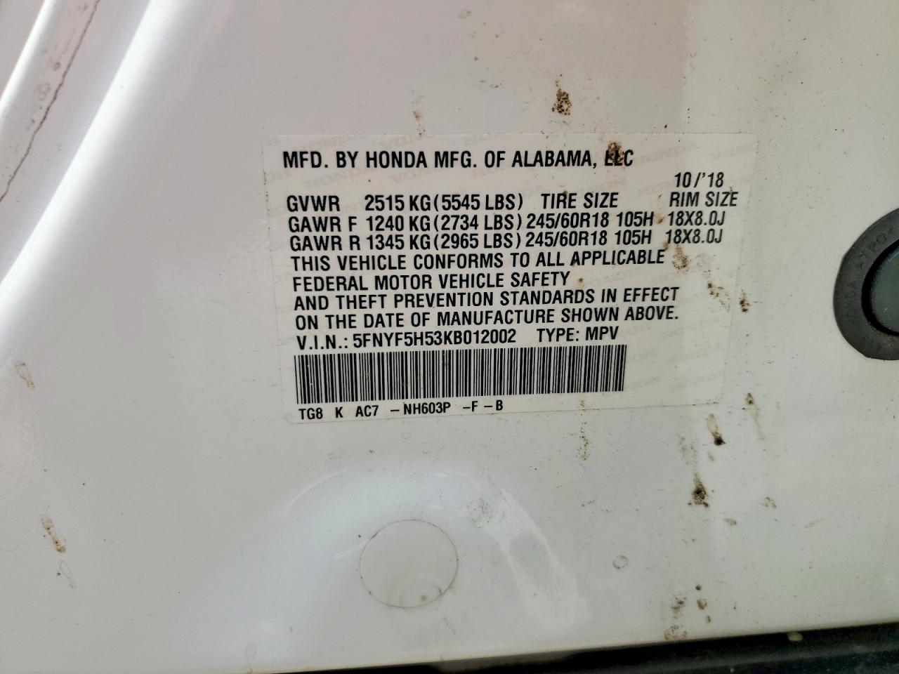 Honda Pilot Exl