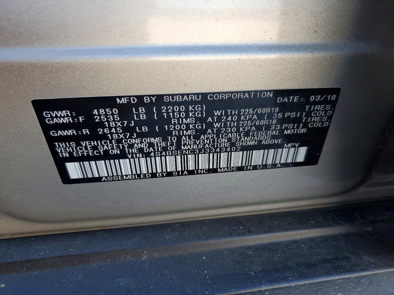 Subaru Outback 3.6r Limited