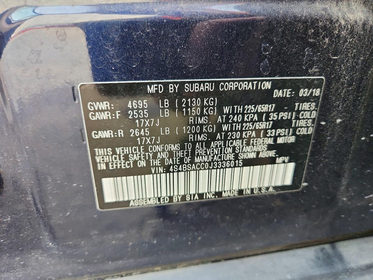 Subaru Outback 2.5i Premium