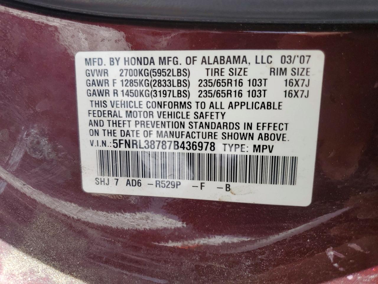 Honda Odyssey Exl