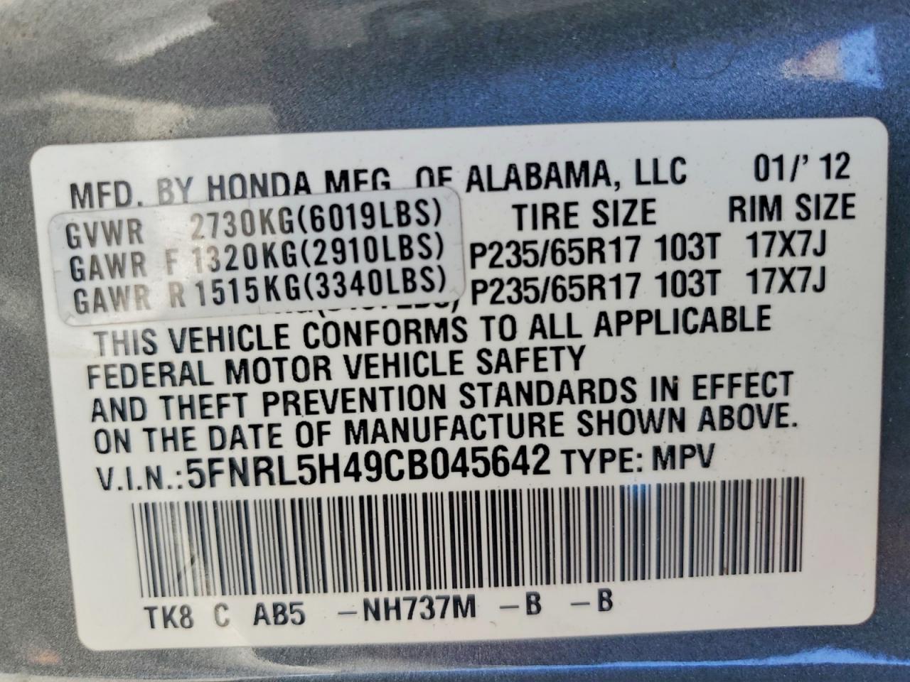 Honda Odyssey Ex