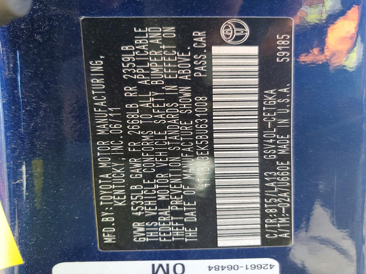 Toyota Camry Xle V6