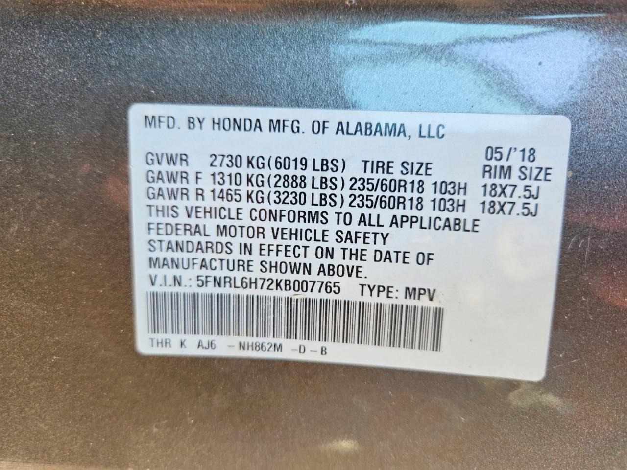 Honda Odyssey Exl