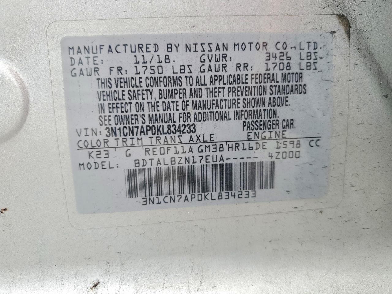 Nissan Versa Sv