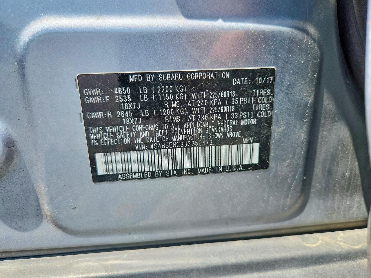 Subaru Outback 3.6r Limited