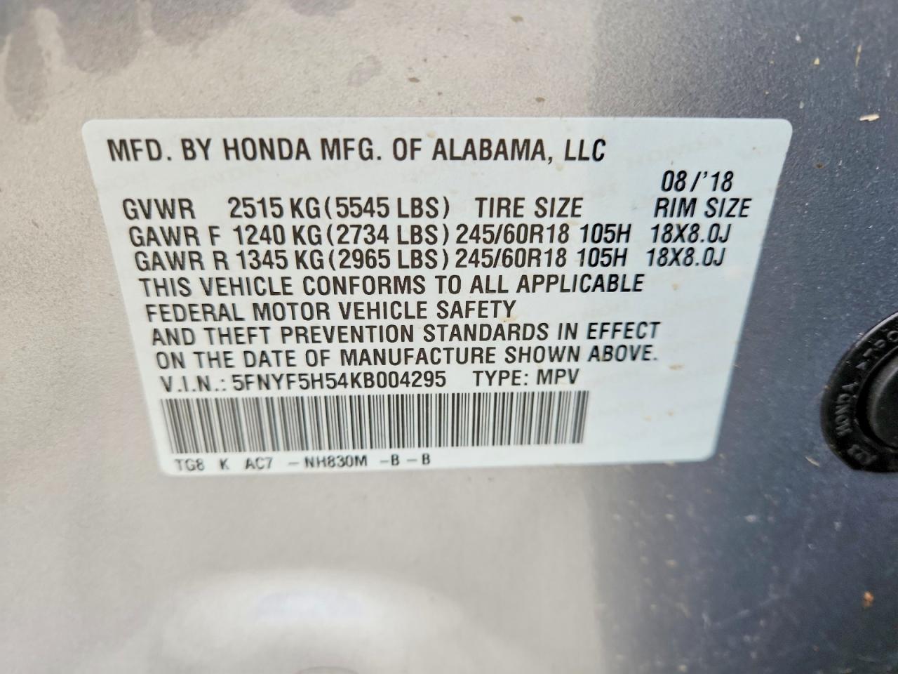 Honda Pilot Exl