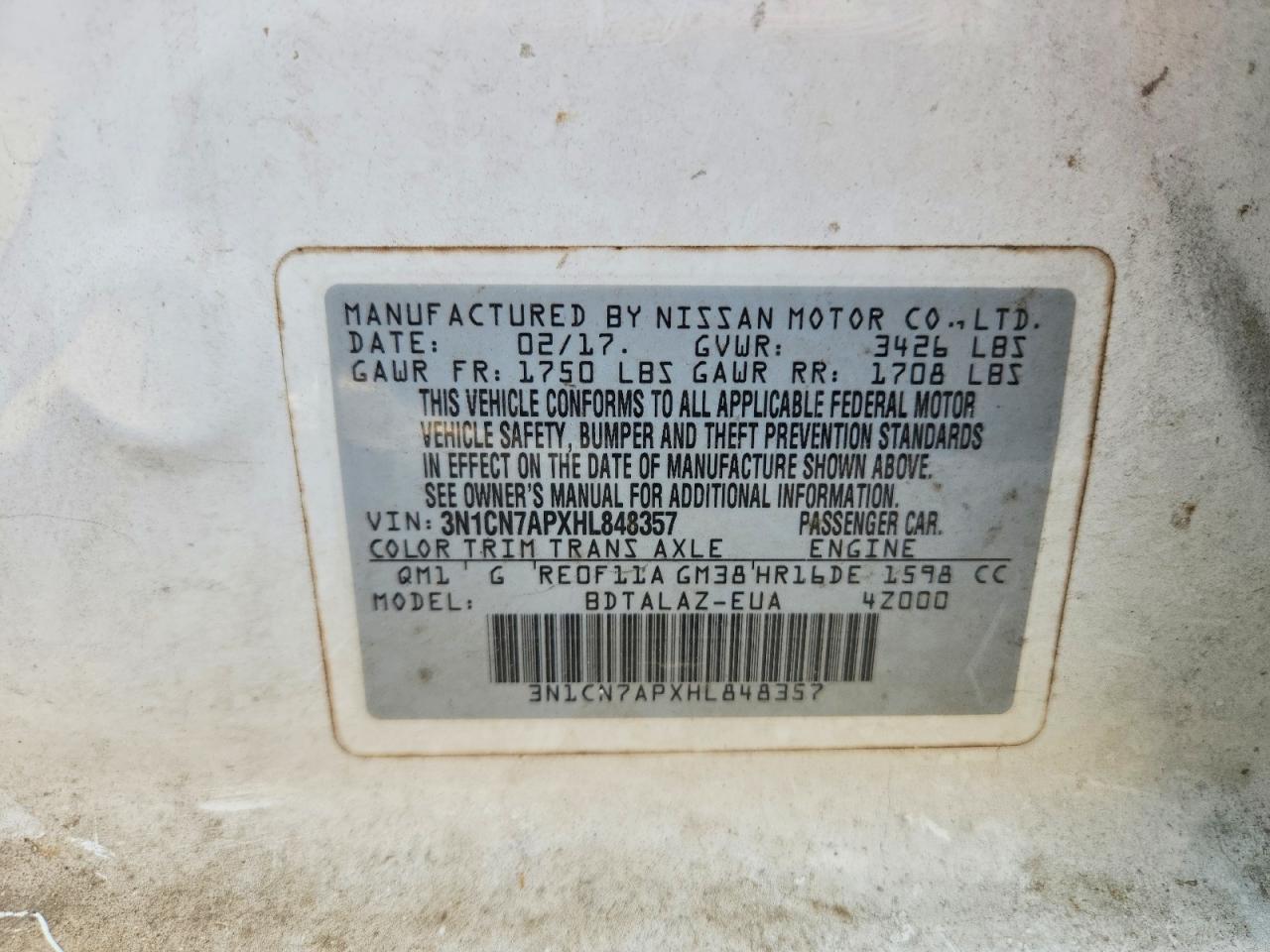 Nissan Versa 1.6 S Plus