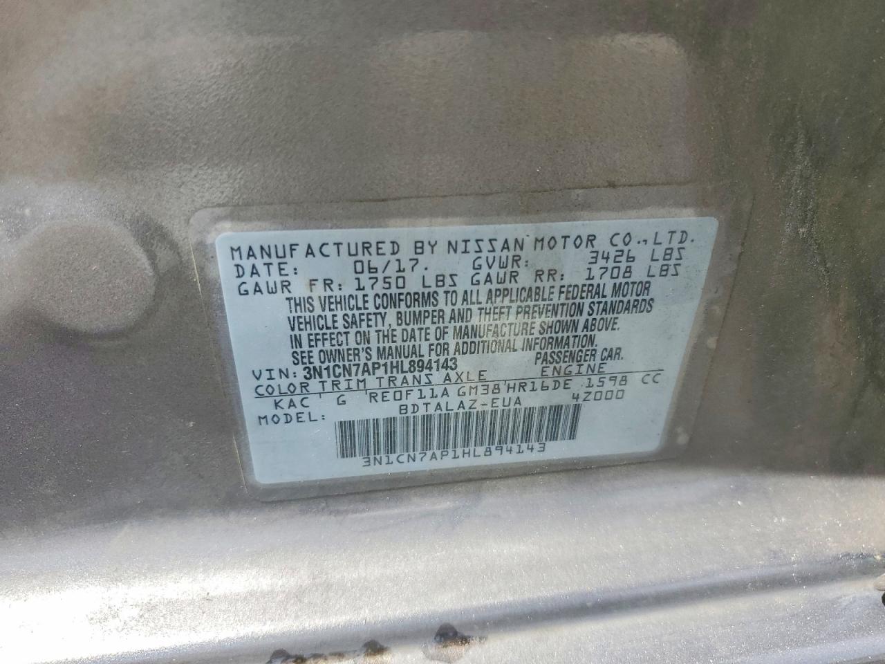 Nissan Versa 1.6 S Plus