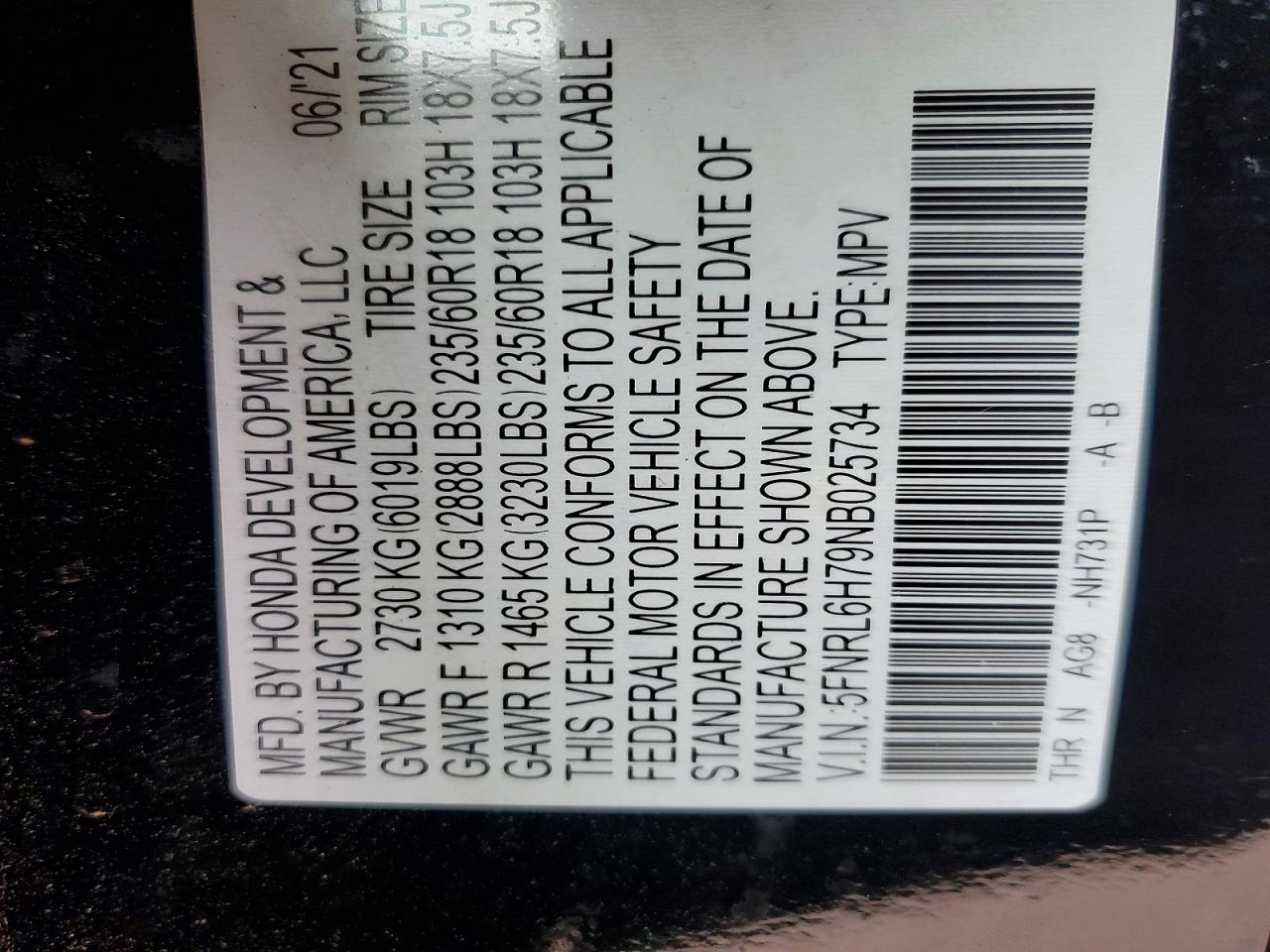 Honda Odyssey Exl