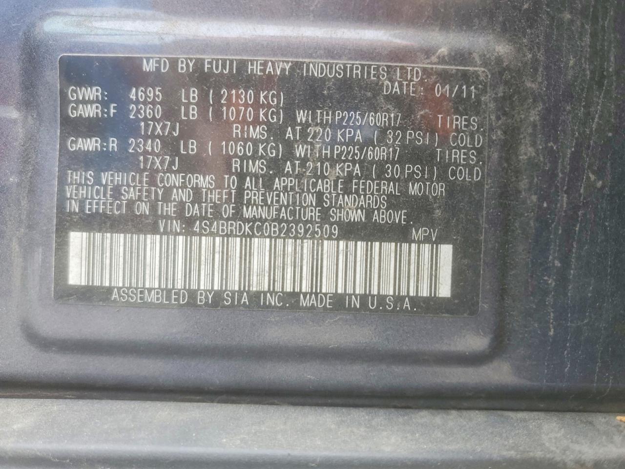 Subaru Outback 3.6r Limited