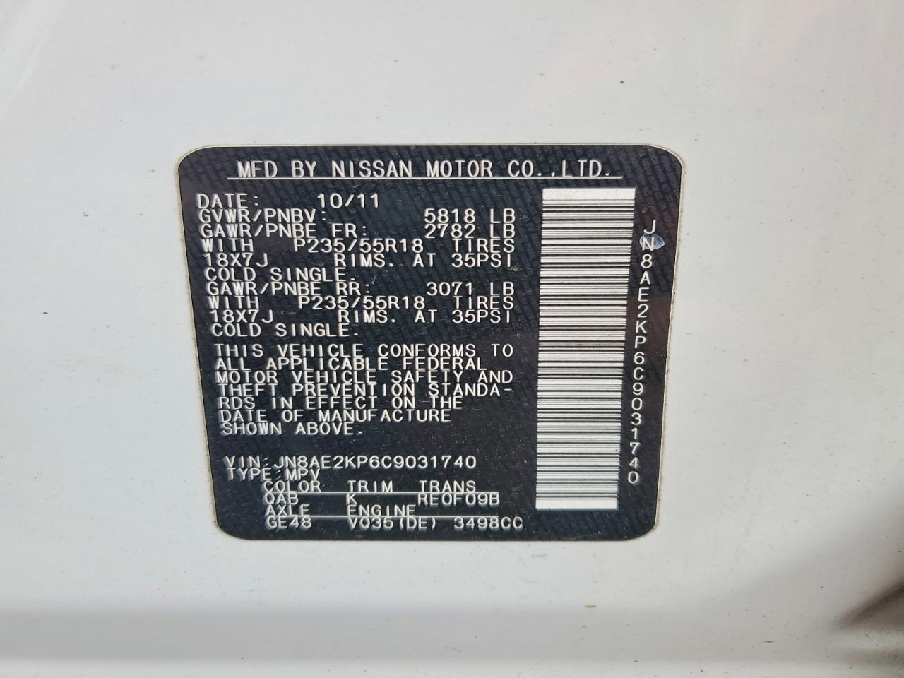 Nissan Quest 3.5 S