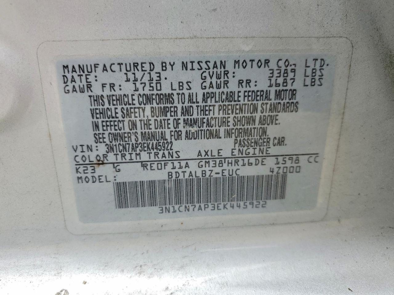 Nissan Versa 1.6 Sv