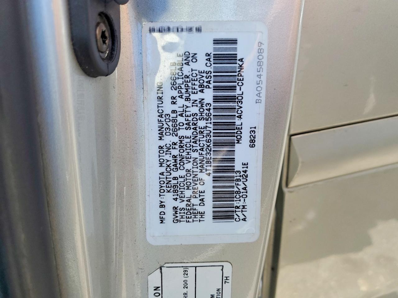 Toyota Camry Le
