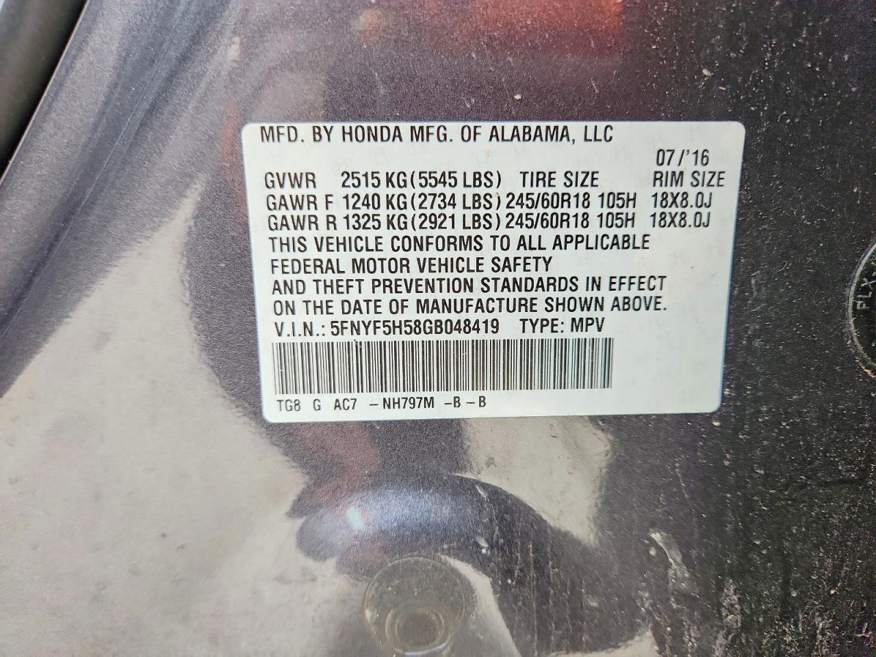 Honda Pilot Exl