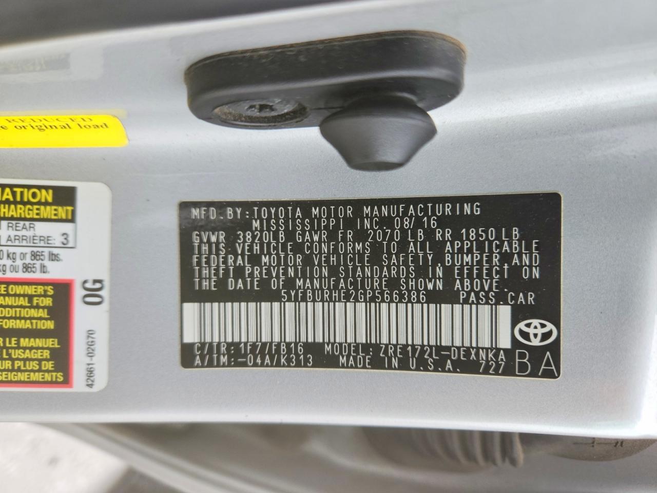 Toyota Corolla Le