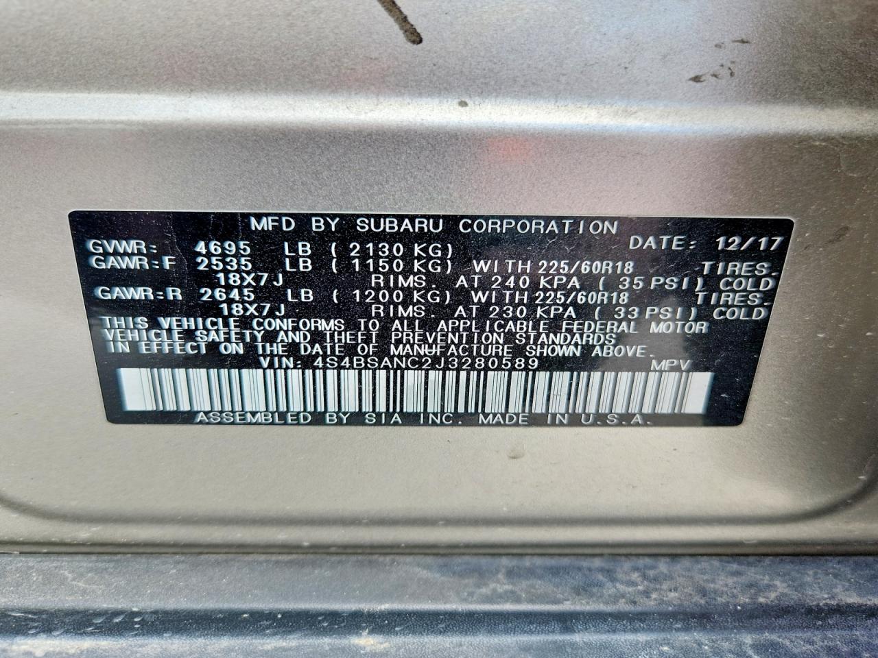 Subaru Outback 2.5i Limited