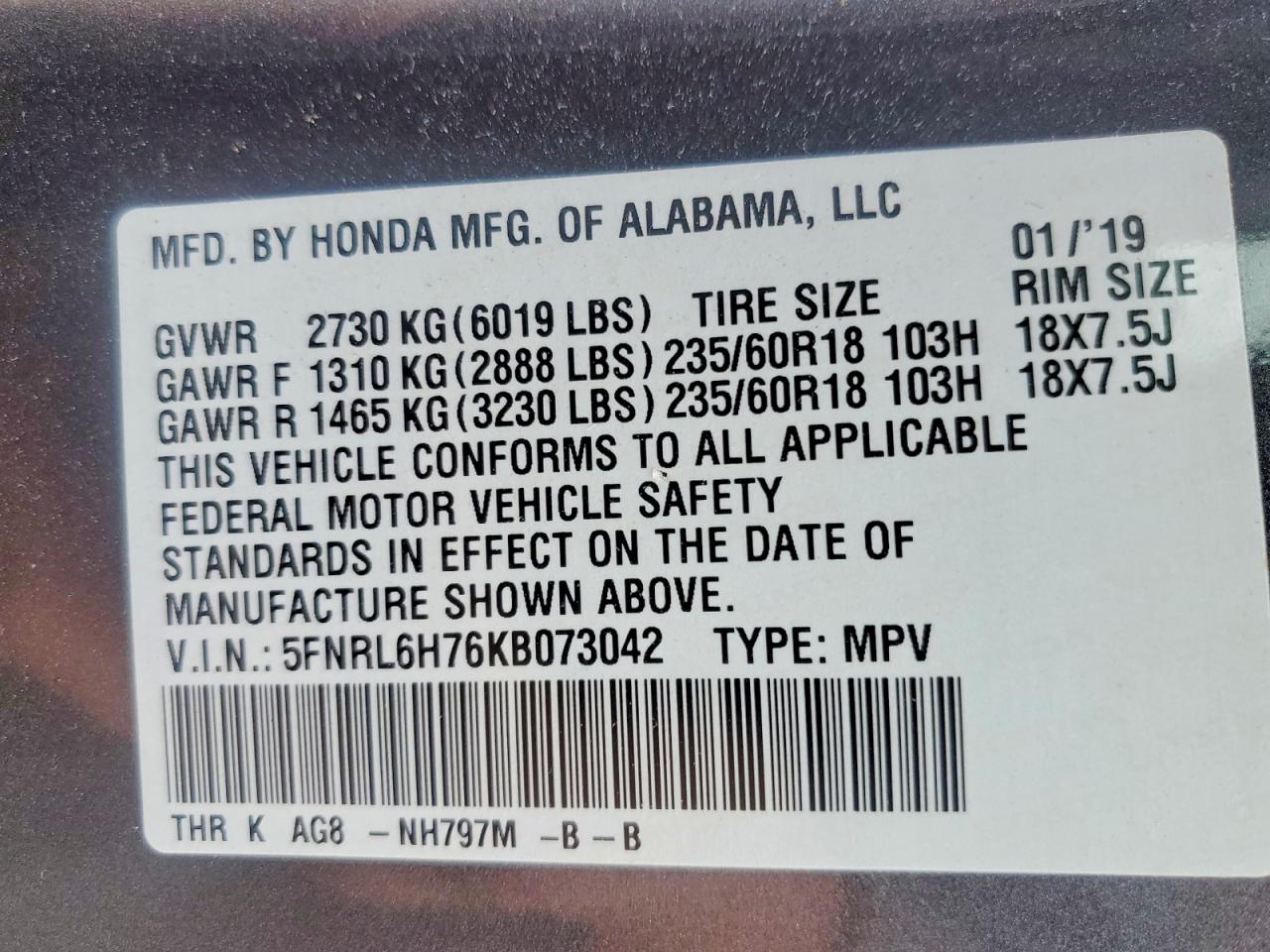 Honda Odyssey Exl