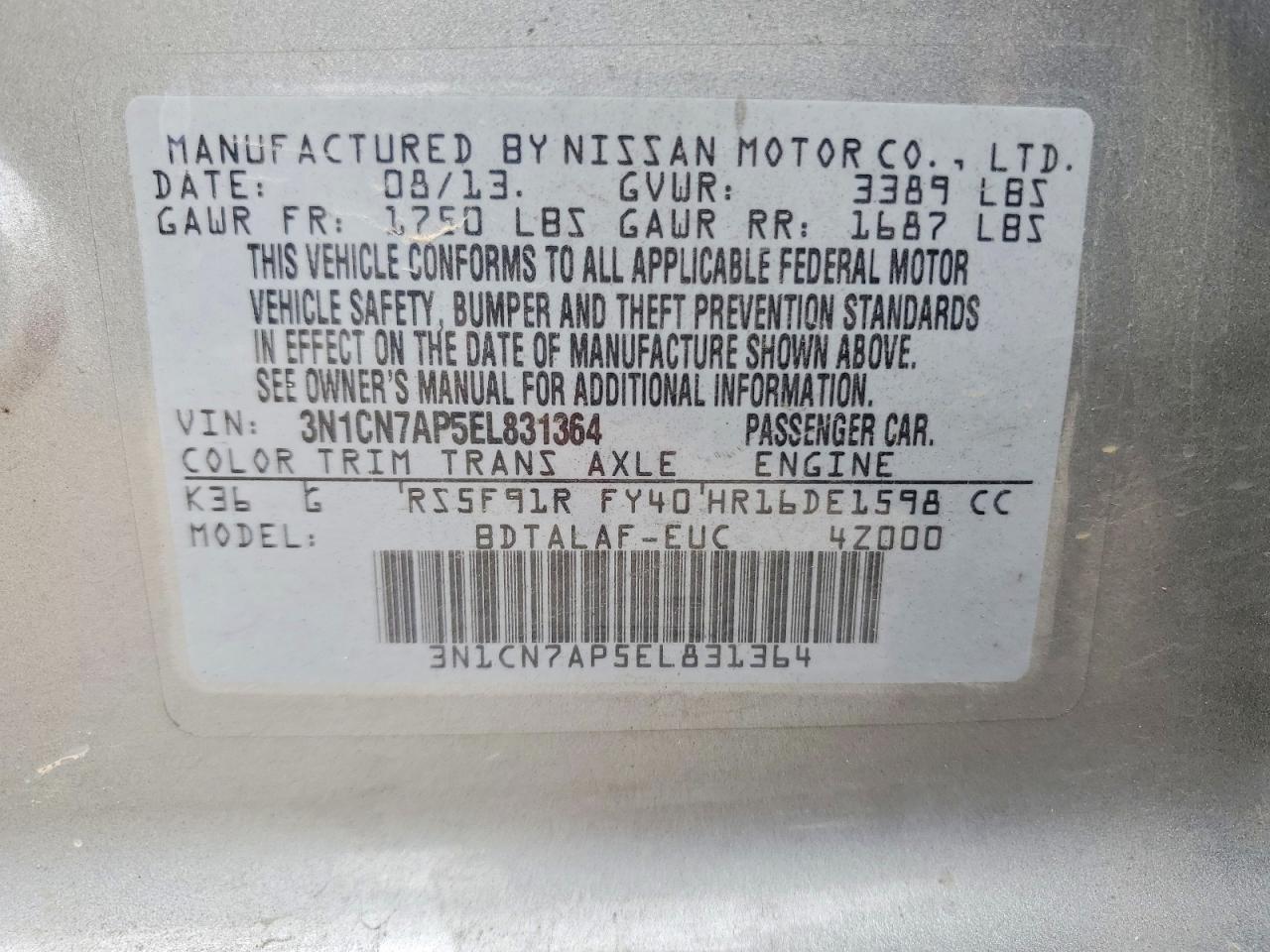 Nissan Versa 1.6 S