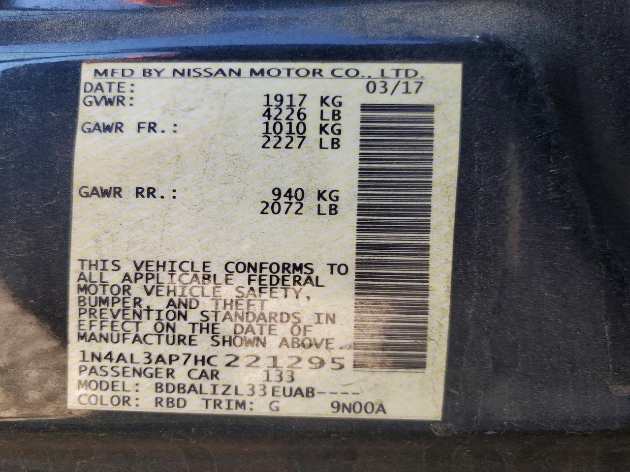 Nissan Altima 2.5 Sv