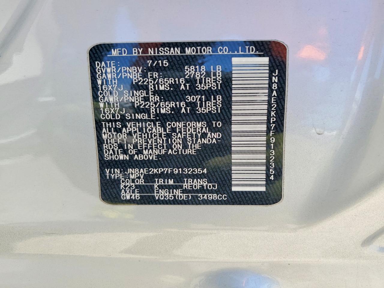 Nissan Quest 3.5 Sv