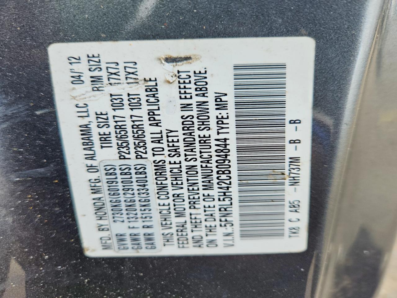 Honda Odyssey Ex