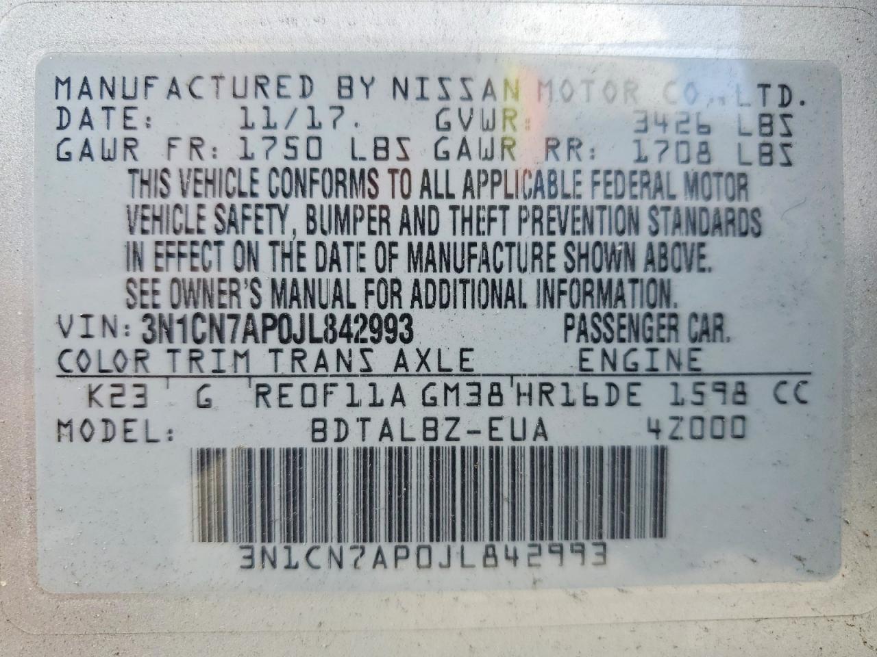 Nissan Versa Sv